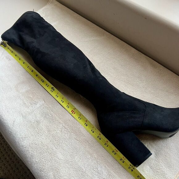 Steve Madden Rational Black Stretch Faux Suede Over The Knee Boots Women’s 7.5 M - Picture 16 of 16